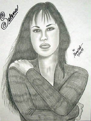 Selena original art sketch drawing in pencil 